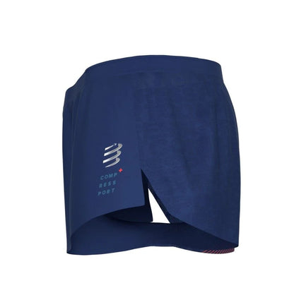 Shorts Compressport Racing Split Overshort Hombre Azul