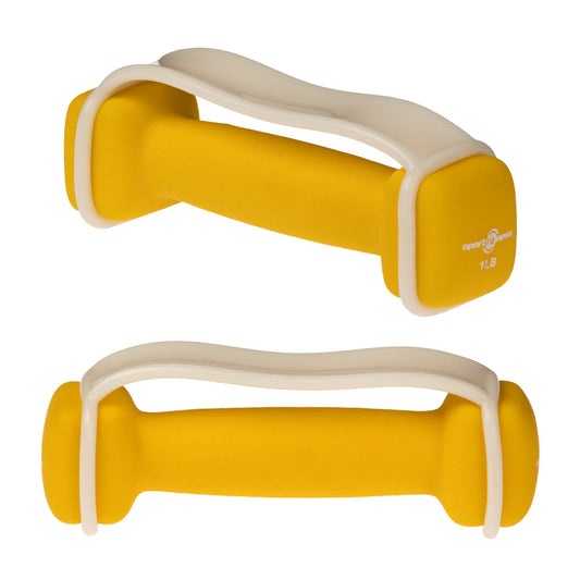Mancuernas en Neopreno Sportfitness Color Amarillo-Blanco