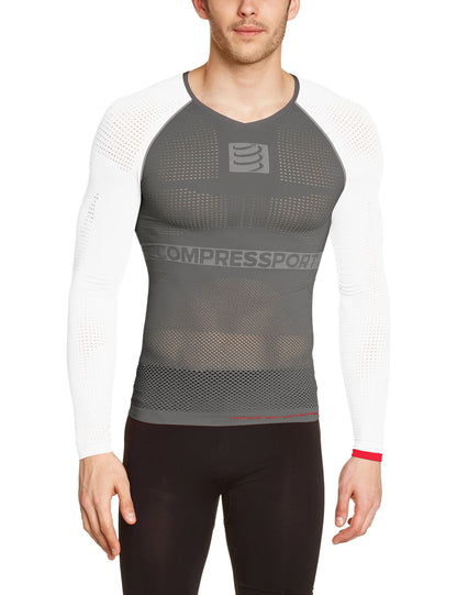 Camiseta Compressport On Off Manga Larga - Grey White T0
