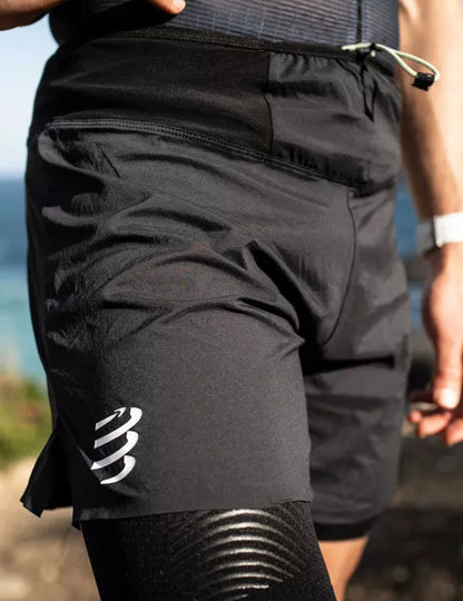 Shorts Compressport Trail 2 en 1 - Negro M
