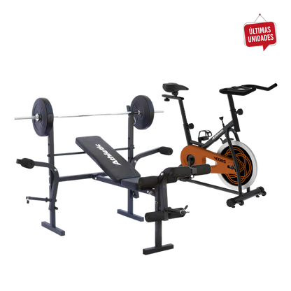 Bicicleta estática Athletic 400BS + Banco de pesas plegable ATHLETIC