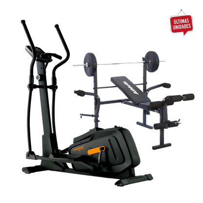 Elíptica 570E + Banco de pesas plegable ATHLETIC