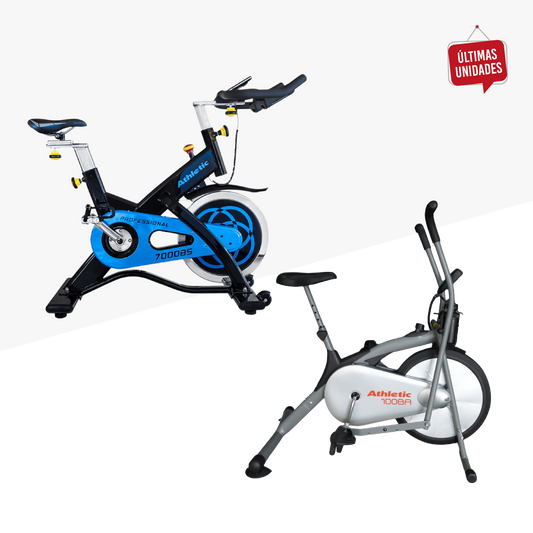 Bicicleta Spinning Athletic 7000BS + Bicicleta/Eliptica Athletic 100BA