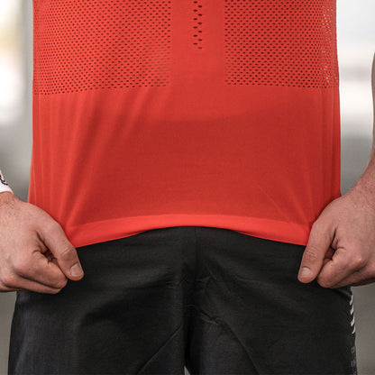 Camiseta Compressport Racing SS Hombre - Blood Orange