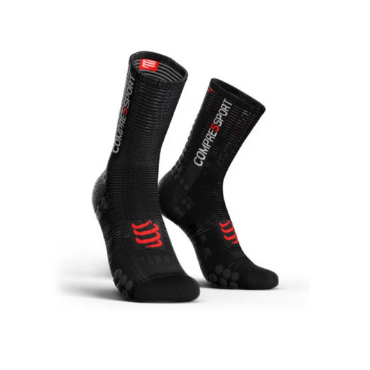 Calcetines Ciclismo Compressport Negro/Gris