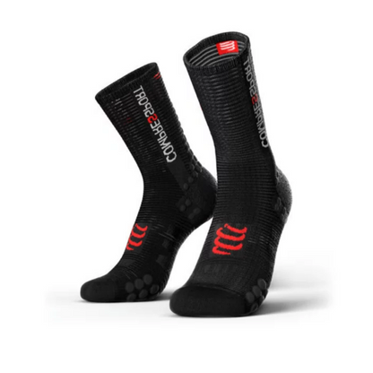 Calcetines Ciclismo Compressport Negro/Gris