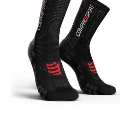 Calcetines Ciclismo Compressport Negro/Gris