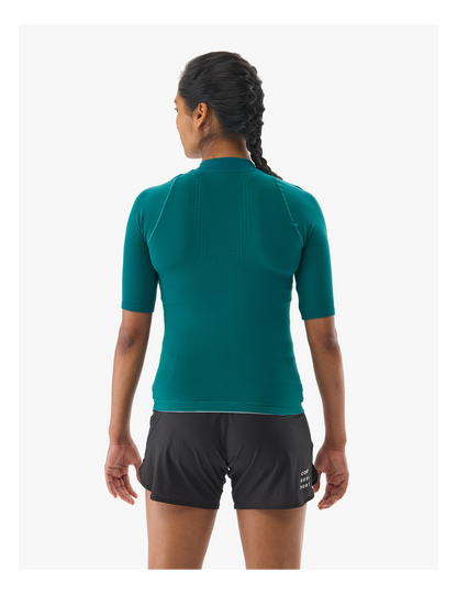 Camiseta Compressport Trail Racing Postural SS Top Mujer - Storm Sugar