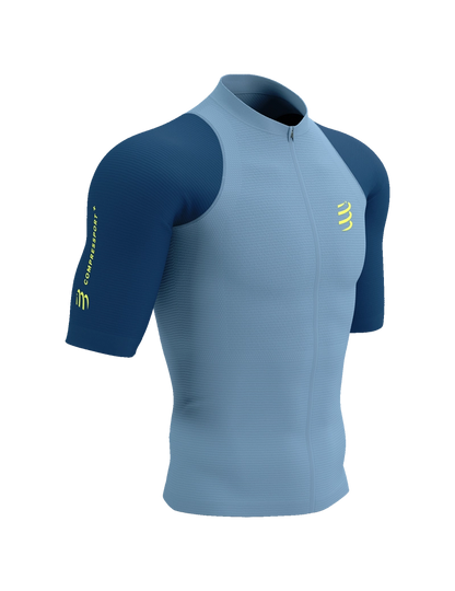 Camiseta Compressport Trail Racing Postural SS Top Hombre - Denim Poseidon
