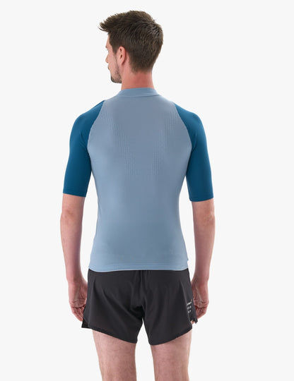 Camiseta Compressport Trail Racing Postural SS Top Hombre - Denim Poseidon