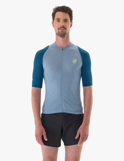 Camiseta Compressport Trail Racing Postural SS Top Hombre - Denim Poseidon