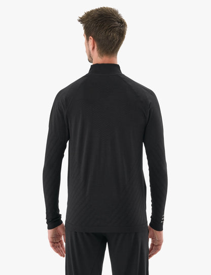 Buso Compressport Seamless Zip Sweatshirt - Black Melange