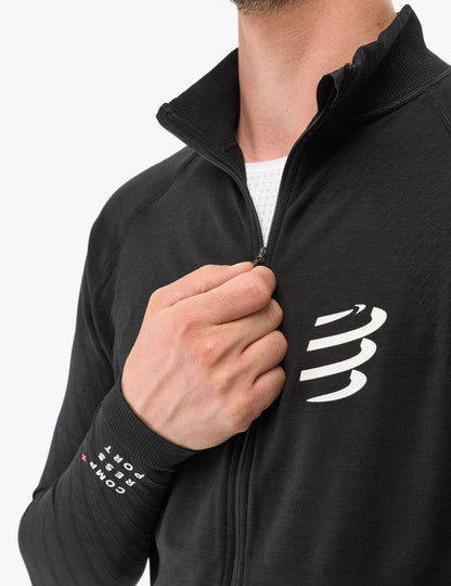 Buso Compressport Seamless Zip Sweatshirt - Black Melange