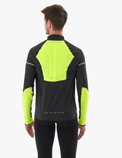 Chaqueta Compressport Hurricane Windproof - Flash Black Fluo Yellow S