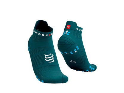Medias Compressport Pro Racing Socks V4.0 Ultralight Run Low - Shaded Spruce Hawaiian Ocean T4