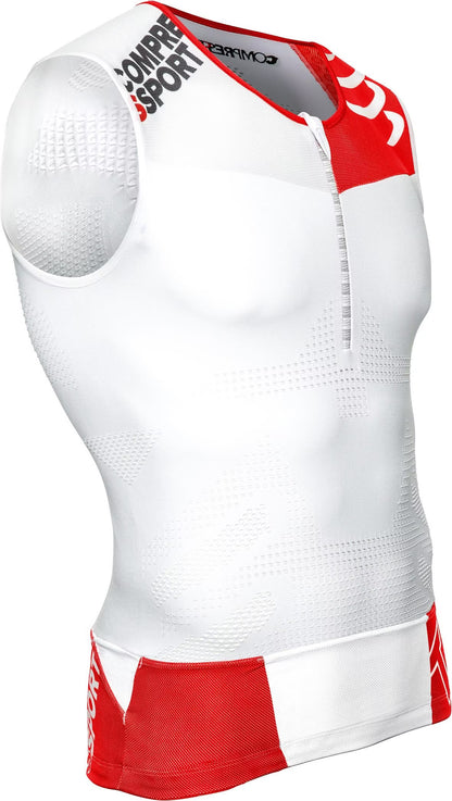 Camiseta Compressport TR3 Tank Top - Blanco T1
