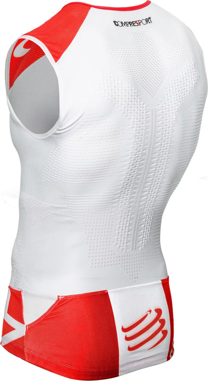 Camiseta Compressport TR3 Tank Top - Blanco T1