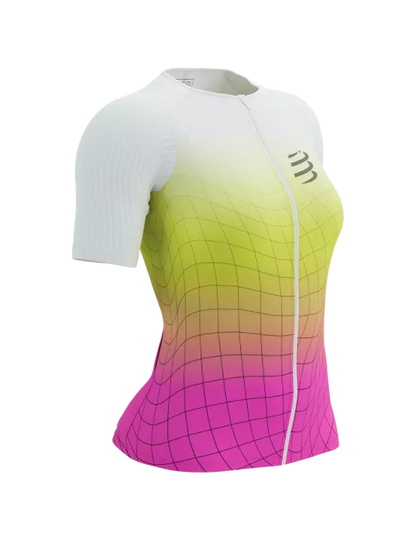Camiseta Compressport Tri Postural Aero - Yellow Neo Pink