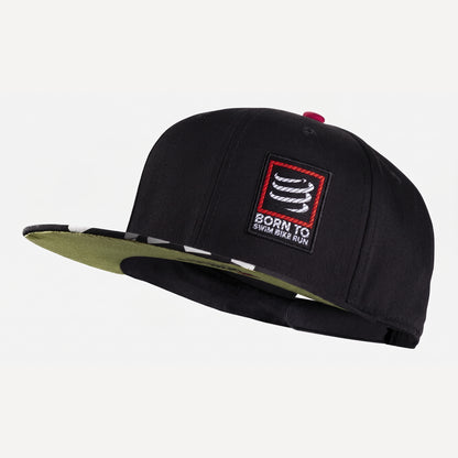 Gorra Compressport Flat Cap Swim Bike Run - Black