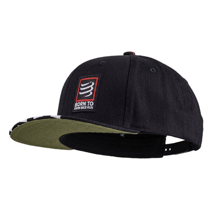 Gorra Compressport Flat Cap Swim Bike Run - Black