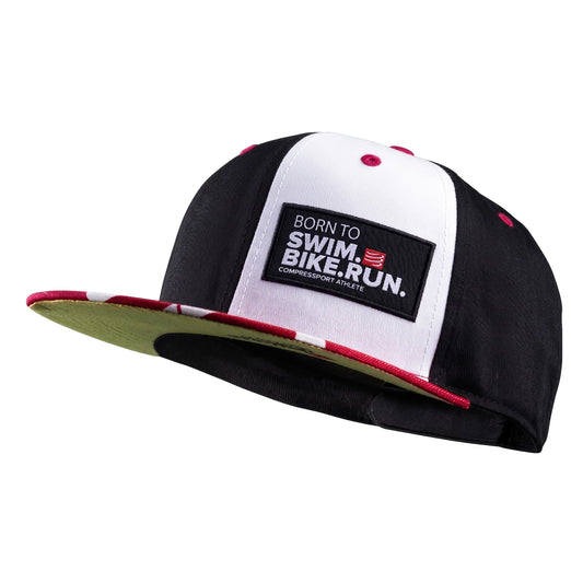 Flat Cap Swim Bike Run Red-Black