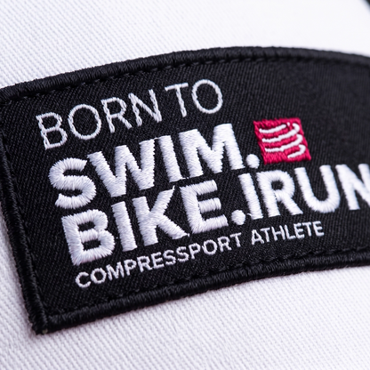 Gorra Compressport Flat Cap Swim Bike Run - Red Black