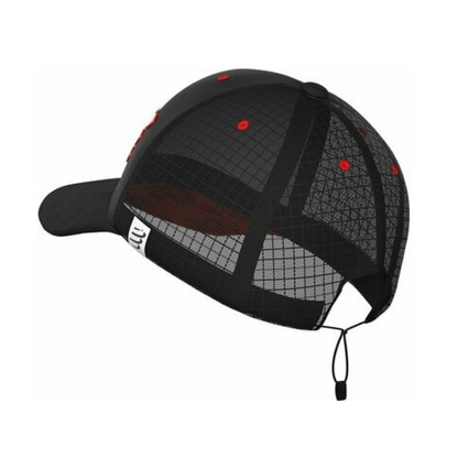 Gorra Deportiva Compressport Racing Trucker - Negro Rojo