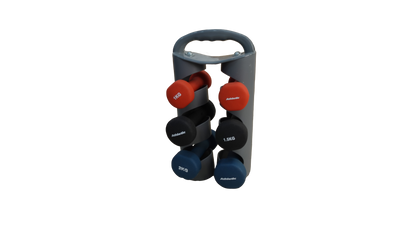 Set de Mancuernas Athletic - Neopreno con Rack