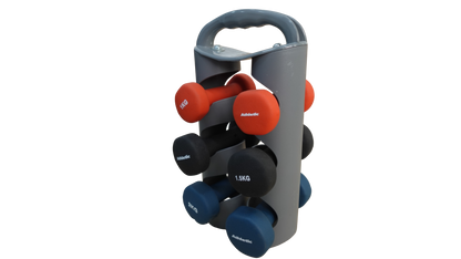 Set de Mancuernas Athletic - Neopreno con Rack