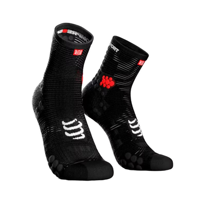 Medias Compressport Racing Socks V3.0 Run Hi - Smart Black