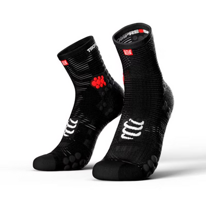 Medias Compressport Racing Socks V3.0 Run Hi - Smart Black
