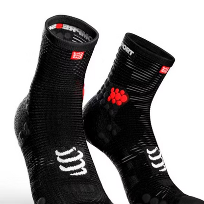 Medias Compressport Racing Socks V3.0 Run Hi - Smart Black