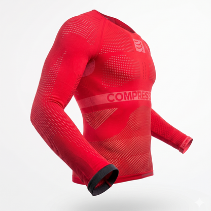 Camiseta Compressport On Off Manga Larga Rojo