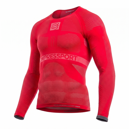 Camiseta Compressport On Off Manga Larga Rojo