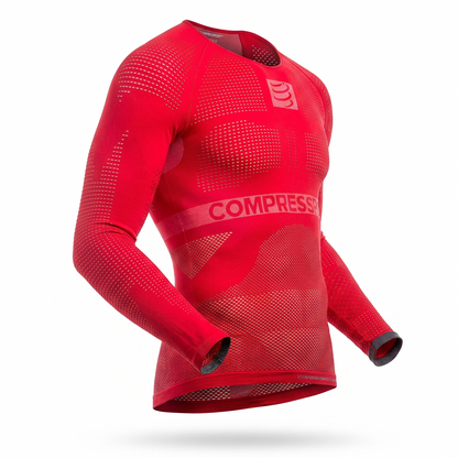 Camiseta Compressport On Off Manga Larga Rojo
