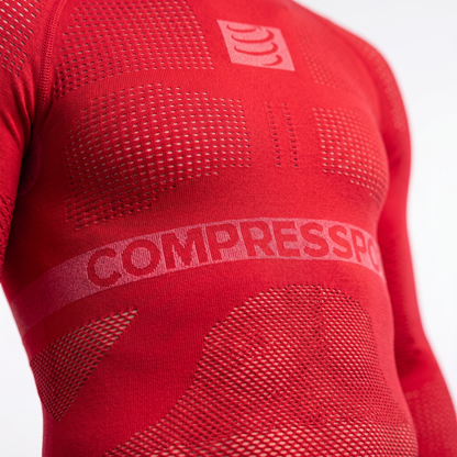 Camiseta Compressport On Off Manga Larga Rojo
