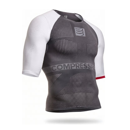 Camiseta Compressport On Off SS - Grey White