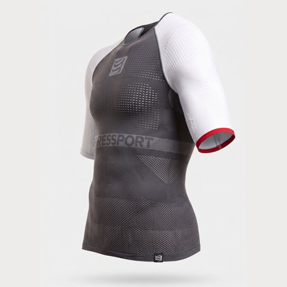 Camiseta Compressport On Off SS - Grey White