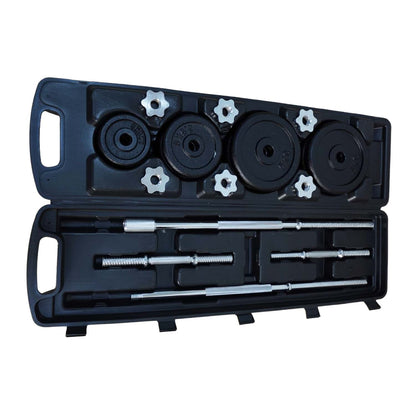 Black Painted Chromed Barbell Set