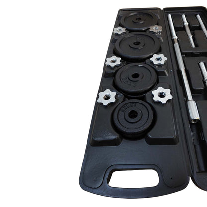 Black Painted Chromed Barbell Set