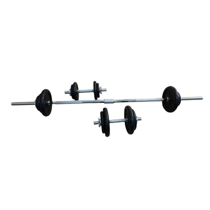 Black Painted Chromed Barbell Set