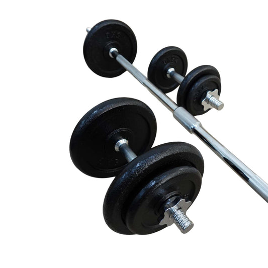 Black Painted Chromed Barbell Set