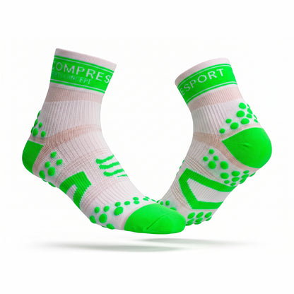 Pro Racing Socks V2 Run Hi White-Green