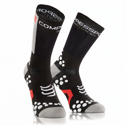 Medias Compressport Racing Socks V2.1 Bike Hi - Black White