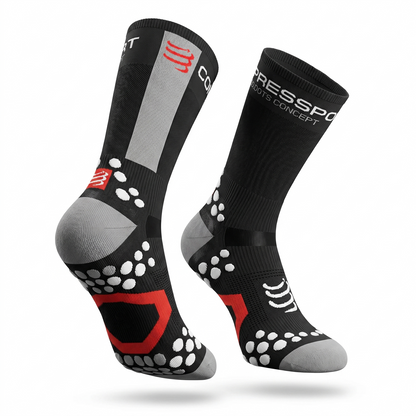 Medias Compressport Racing Socks V2.1 Bike Hi - Black White