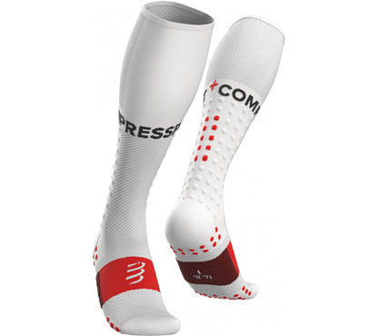 Medias Deportivas Compressport Full Socks Run - Blanco