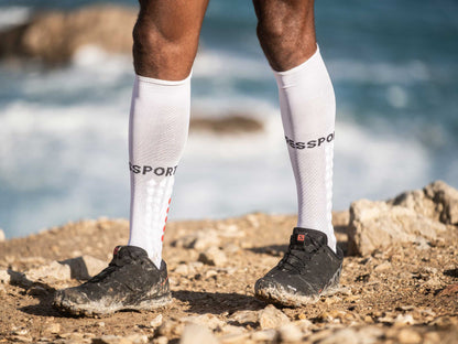 Medias Deportivas Compressport Full Socks Run - Blanco