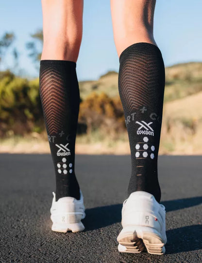 Medias Deportivas Compressport Full Socks Oxygen - Negro T1