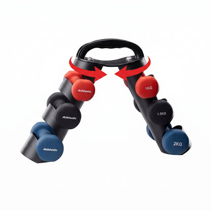 Set de Mancuernas Athletic - Neopreno con Rack
