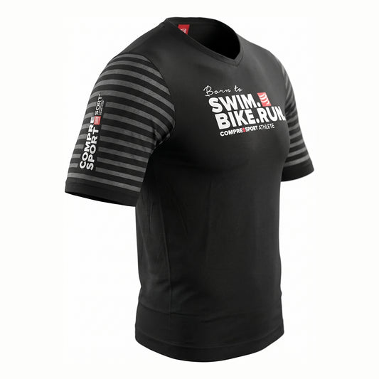 Training Tshirt Swim Bike Run Black